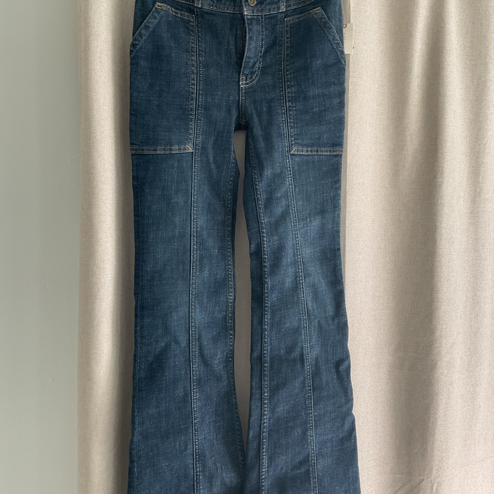 Pilcro and the Letterpress Dark Blue Flare Jeans